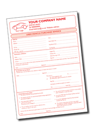 Personalised Used Car Purchase invoice